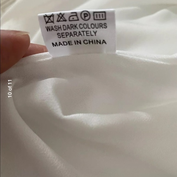 Silk tuxedo pleat ruffle lace flower white dress - Picture 11 of 16